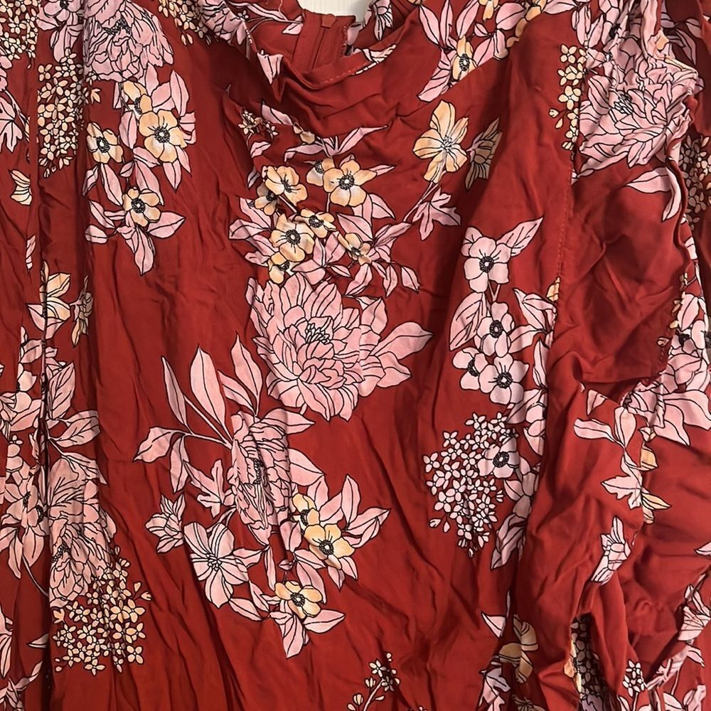 Torrid Floral Print Boho Hi-Lo Ruffle Maxi Skirt Contemporary Festival Feminine - Picture 12 of 16